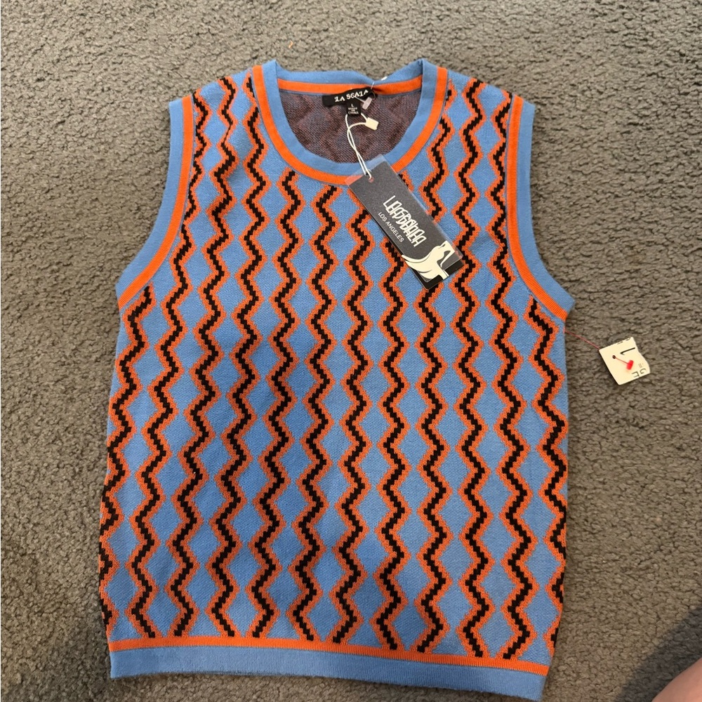 NWT | La Scala Los Angeles |  Zigzag Sleeveless Top - Picture 2 of 4